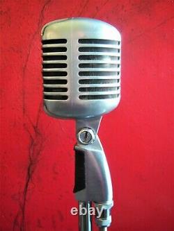 Vintage 1960 Shure 55s Microphone Cardioid Dynamique Vieux Elvis Avec Câble 55 556s