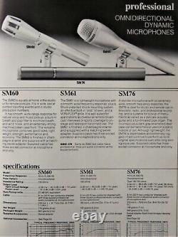Vintage 1970 Shure Sm-76 Microphone Dynamique Vieux Dual Z W Accessoires 578 # 1