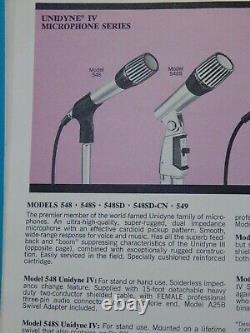 Vintage 1970s Shure 548 Unidyne IV Microphone Dynamique Et Accessoires Fonctionne États-unis
