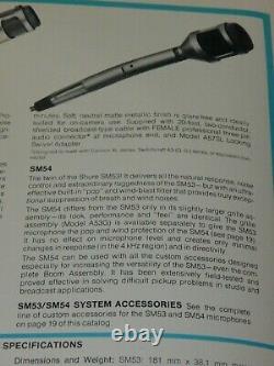 Vintage Années 1980 Shure Sm54 Dynamic Unidirectional Studio Microphone & Accessoires