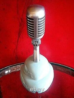 Vintage Rare 1960 Webster Ss667 / Shure 55 S Microphone Cardioïde Dynamique W Stand