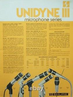 Vintage Rare 1980 Shure Brothers Pe65l Microphone Cardioïde Dynamique 545sd Sm57