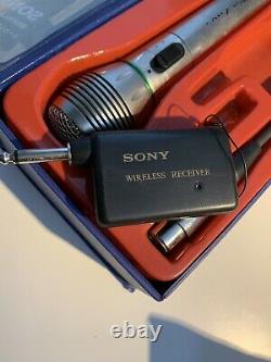 Vintage Sony Nc-650 Microphone Dynamique Sans Fil + Boîtier + Accessoires